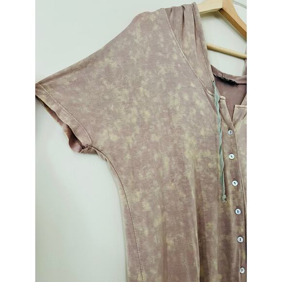 POL Boutique Boho Marrakesh Hooded Dress Summer A-Line Brown Dusty PInk Large - Picture 3 of 6